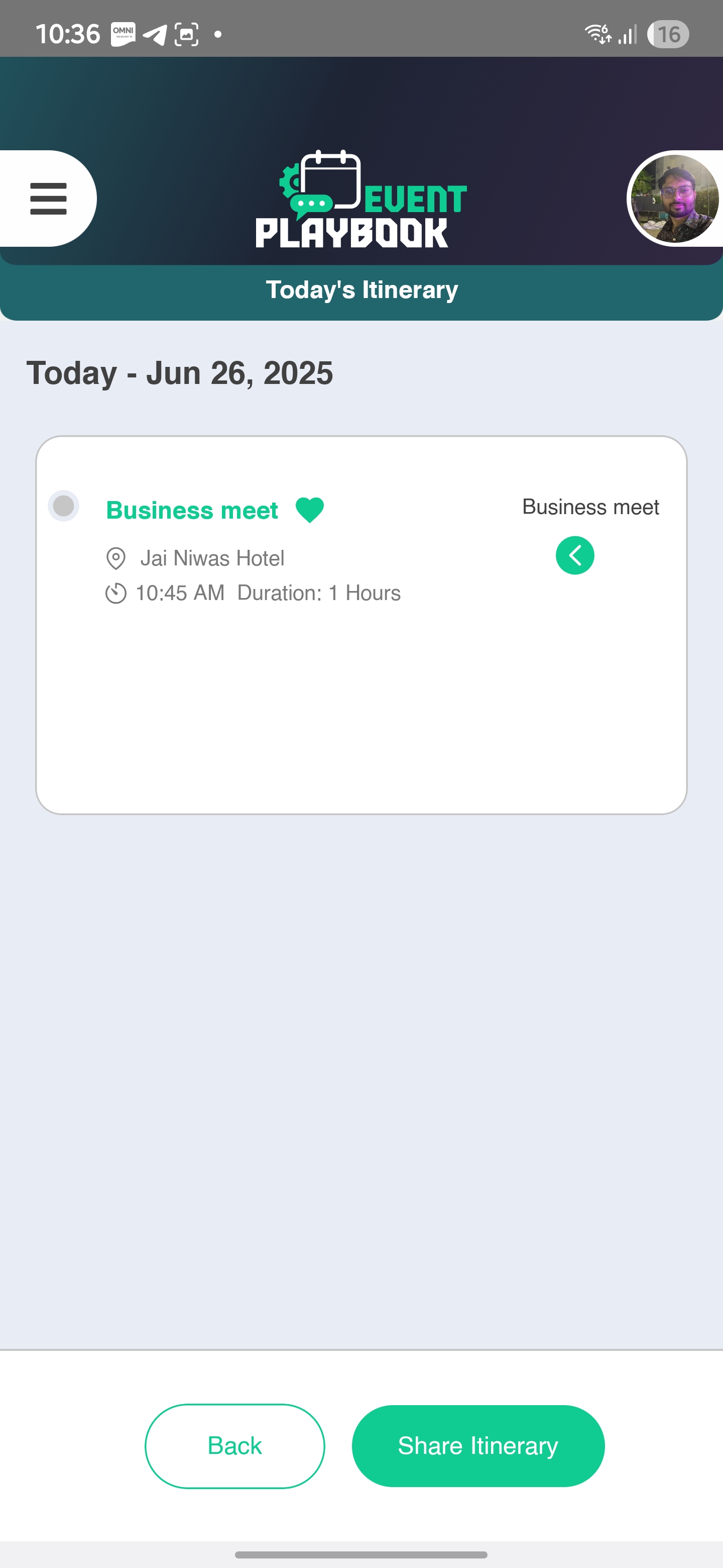 Event PlayBook Screenshot 3