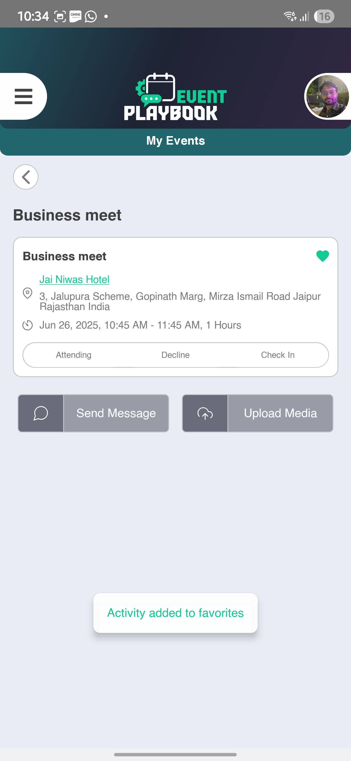 Event PlayBook Screenshot 4